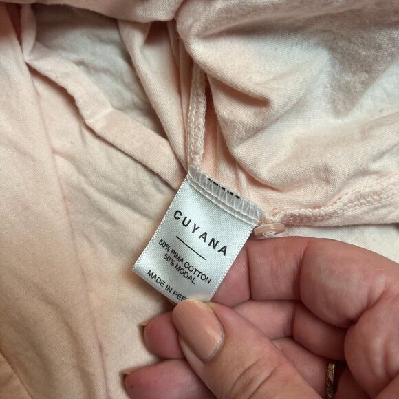 Cuyana Peach Pink Pajama Top Button Front Size S M - Picture 5 of 7